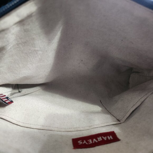 Harveys Salvage INDIGO blue Bow Clutch w/ Root Beer lining - Picture 5 of 5